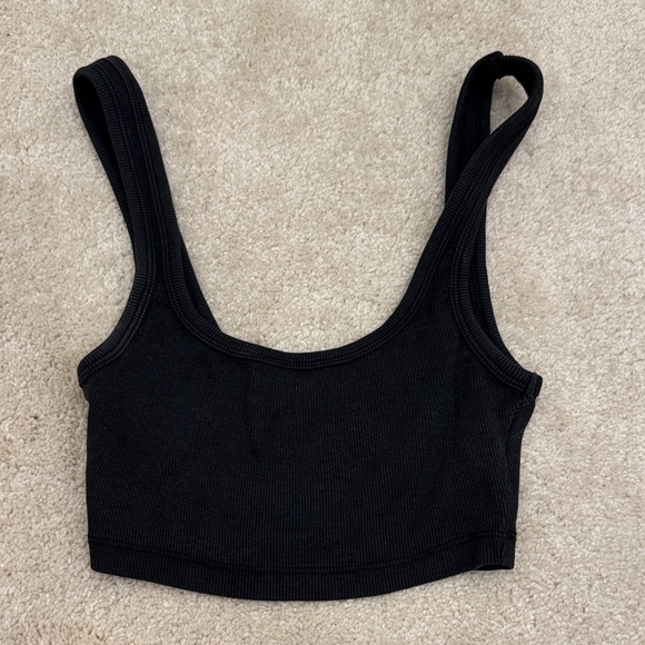 Zara Charcoal Ribbed Top - Picture 1 of 2